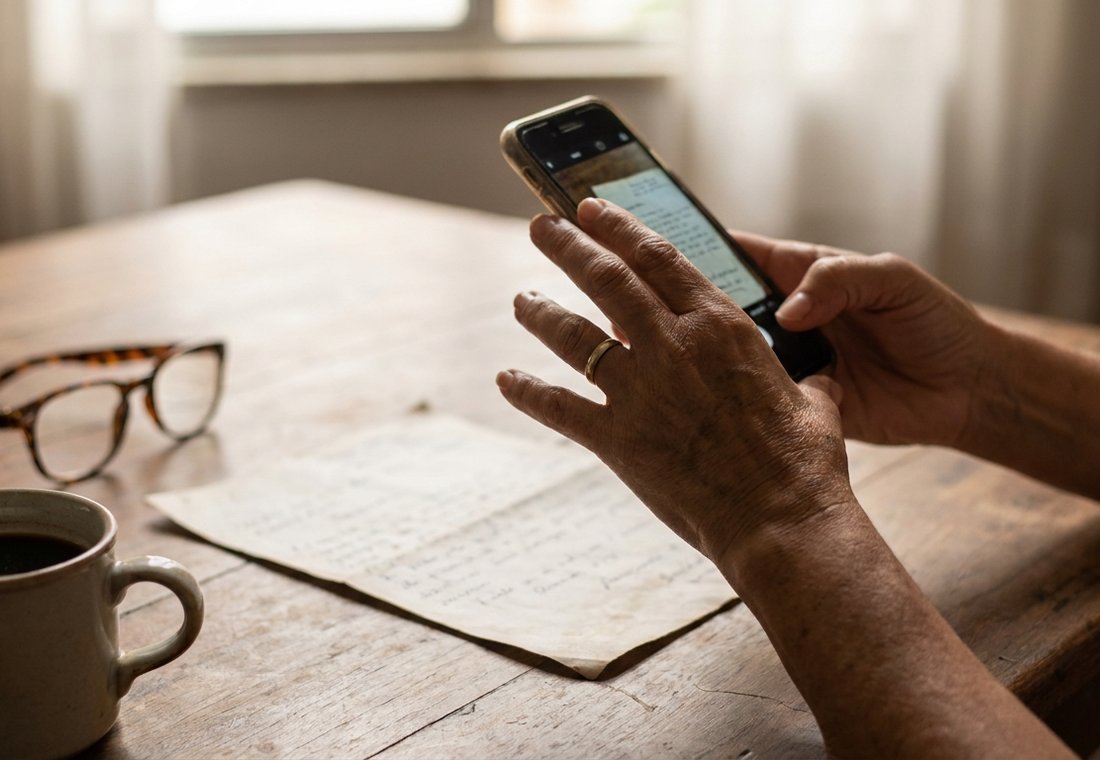Cliente fotografando a receita de óculos com o celular