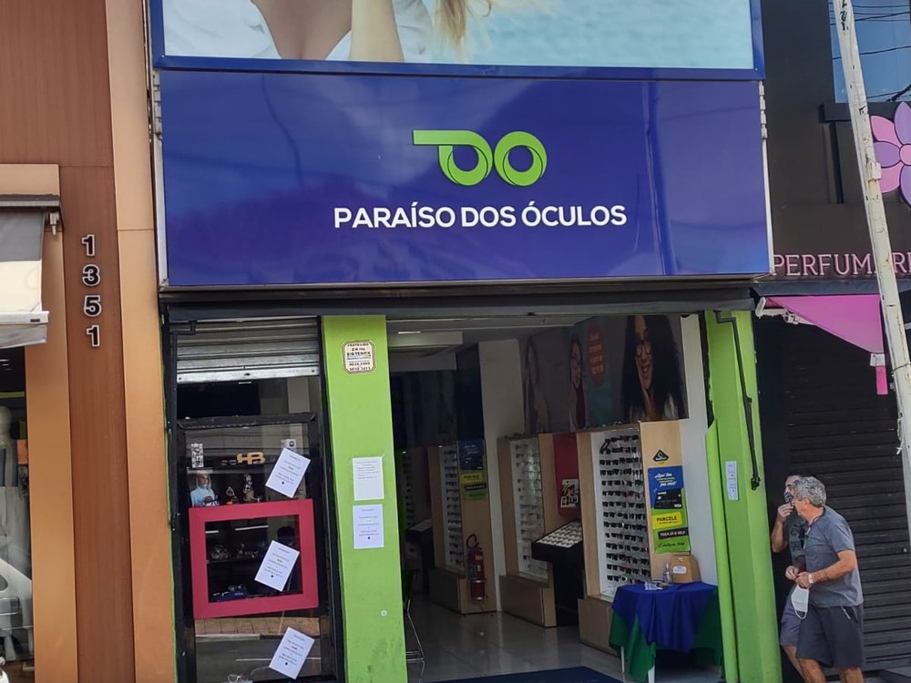 Fachada da loja Paraíso dos Óculos em Bragança Paulista